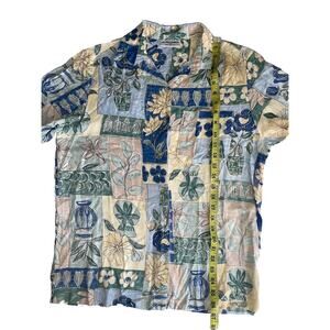 Vintage Alfred Dunner Silk Hawaiian Print Size 10 Made In USA